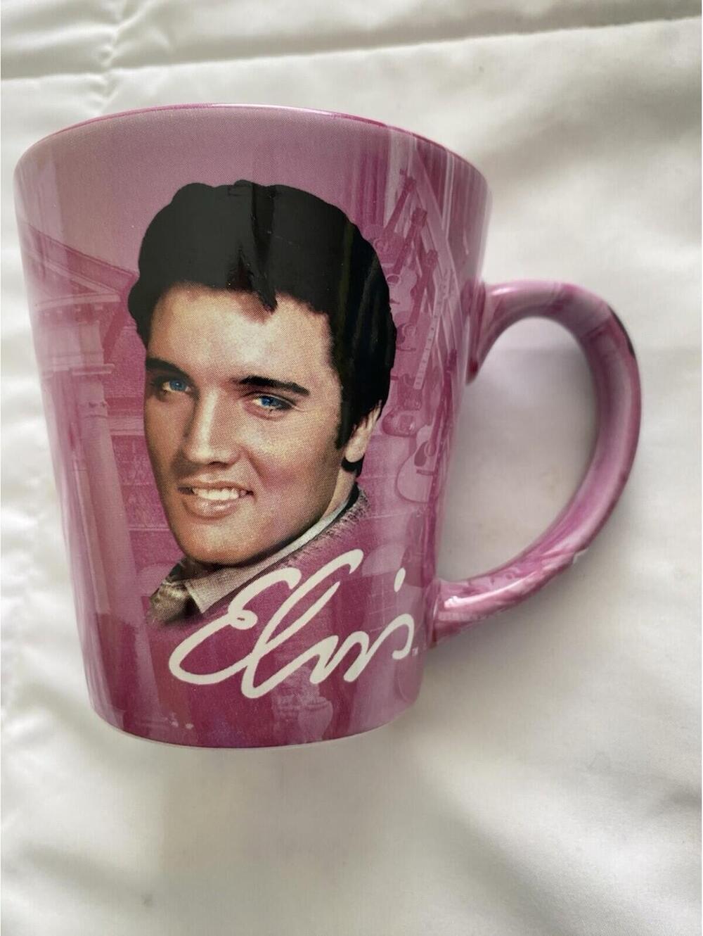 Elvis Presley Pink Ceramic Coffee Mug Graceland Mansion Interior Pink Cadillac